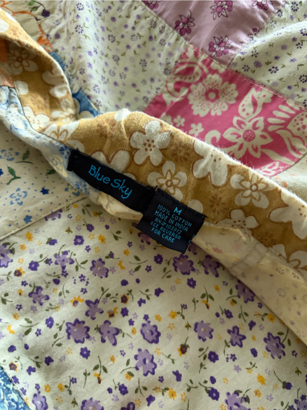 Blue Sky Bohemian Patchwork Maxi A-line Skirt Made In India - Picture 6 of 13